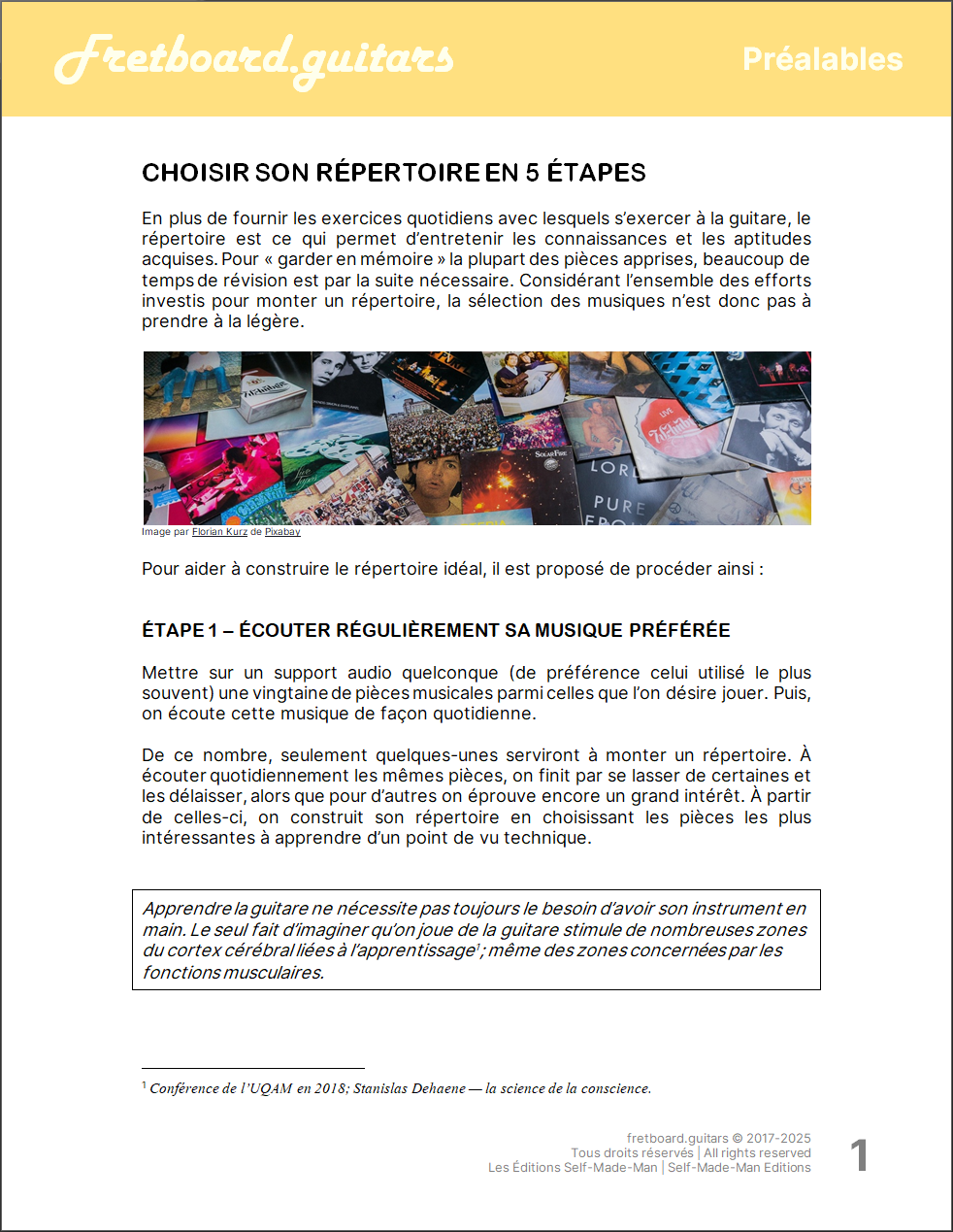 Choisir son répertoire de guitare en 5 étapes