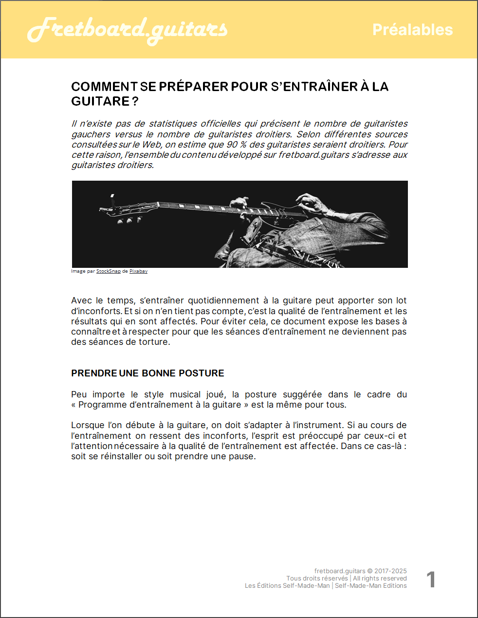 Découvrez comment vous préparer pour votre entraînement à la guitare : posture, conscience corporelle et répétition.