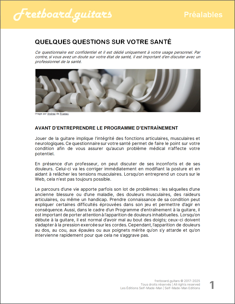 Votre santé vous permet-elle de jouer de la guitare ? Faites-le questionnaire.