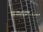 « Les tablatures des modules : 1, 2, 3 et 4 » est un recueil des tablatures retrouvées dans les leçons du site fretboard.guitars. Des liens intégrés aux titres des tablatures permettent d’être redirigé vers les pages web auxquelles elles correspondent. Aussi, des tablatures supplémentaires non publiées sur le site web ont été annexées à ce document. Désiré par plusieurs, « Les tablatures des modules : 1, 2, 3 et 4 » a été ajouté à la librairie de fretboard.guitars afin que tout étudiant inscrit sur le site web qui le souhaite ait en main cet outil de travail.